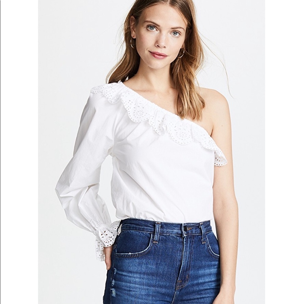 NEW • Joie • Arianthe One Shoulder Blouse White Sm